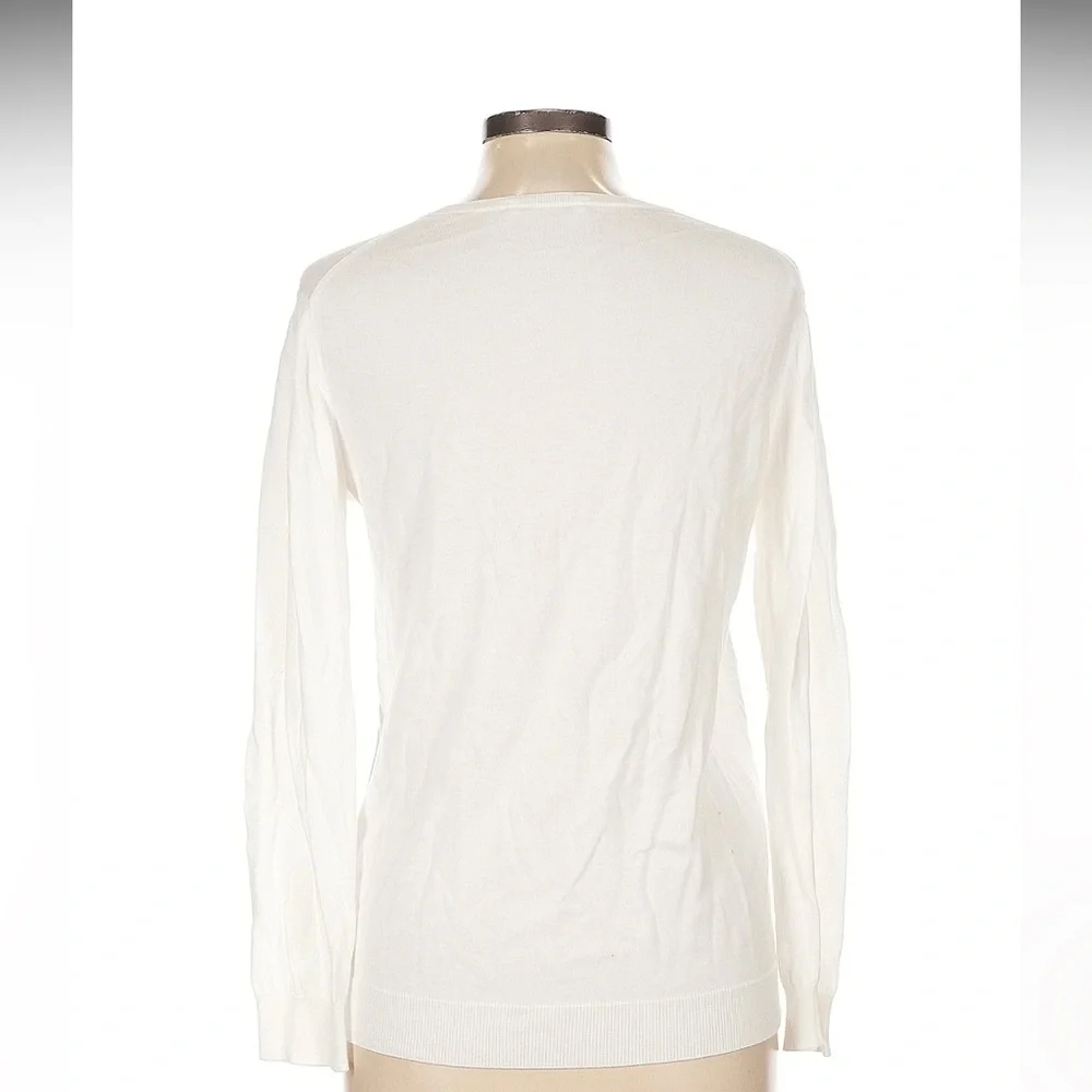 Lacoste Women's V-neck Cardigan Sweater Cream Size 42